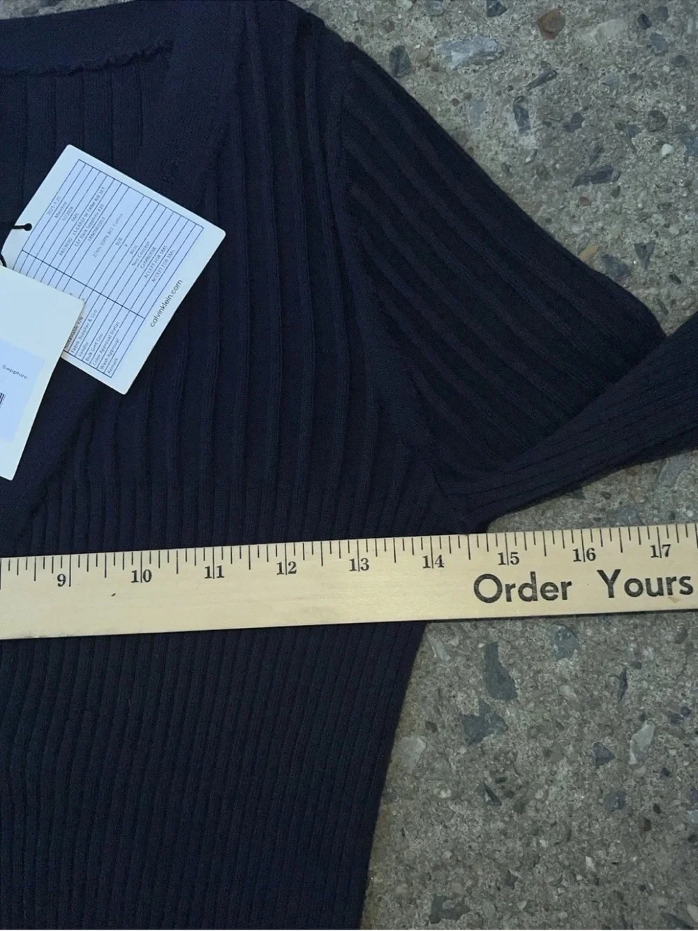 Calvin Klein LS Cardi W Tank Rib Set Sweater Dark Sapphire S|P SAMPLE Rare - Picture 6 of 9